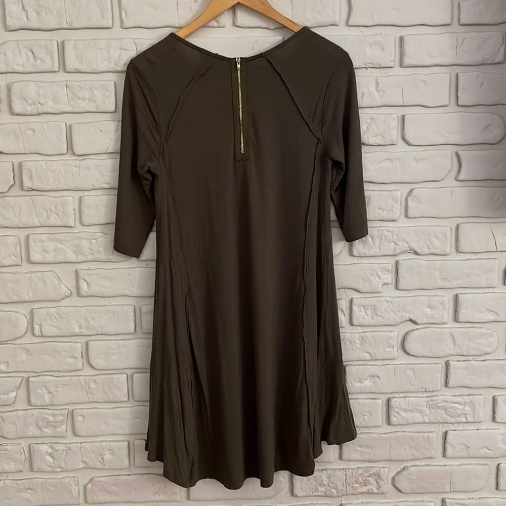Altar'd State olive green half sleeve dress size small - Picture 6 of 11